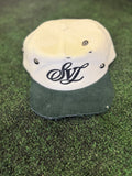 DISTRESSED CORDUROY SNAPBACK (WHITE &GREEN)