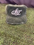DISTRESSED CORDUROY SNAPBACK (GREEN)